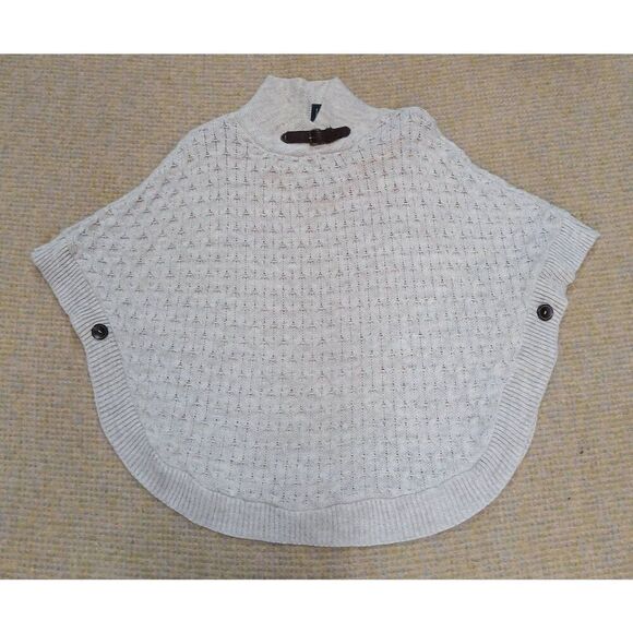 Isabel london womens medium cream beige wool blend hi neck poncho sweater - Picture 1 of 6